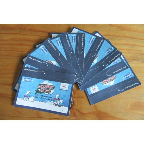 Lot De 9 Pochettes D'autocollants Les Schtroumpfs