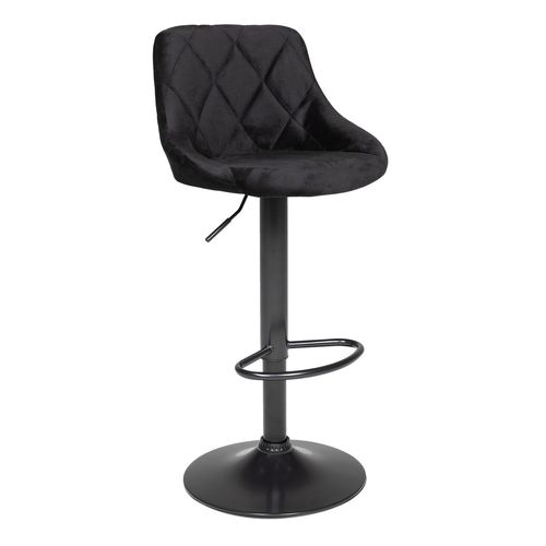 Tabouret De Bar En Velours Noir Robin