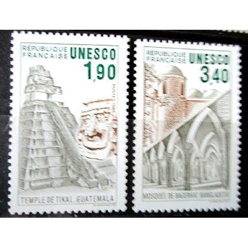 1986. Série Complète Ts91 À Ts92: Timbres De Service Unesco: Patrimoines À Protéger.