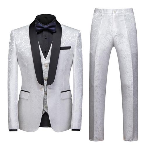 Costume Homme 3 Pièces Grande Taille En Slim À Brodée Fit Grande Vêtements Masculin Xhm528