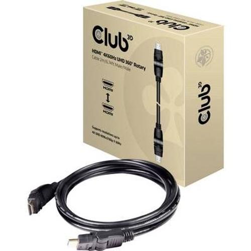 Club 3D CAC-1360 - Câble HDMI avec Ethernet - HDMI mâle rotation pour HDMI mâle rotation - 2 m - support 4K