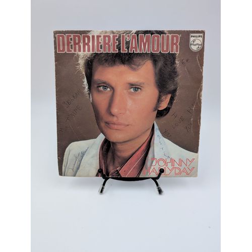 Vinyle 45 Tours Johnny Hallyday : Derrière L'amour En Fourreau (Fourreau Abîmé)