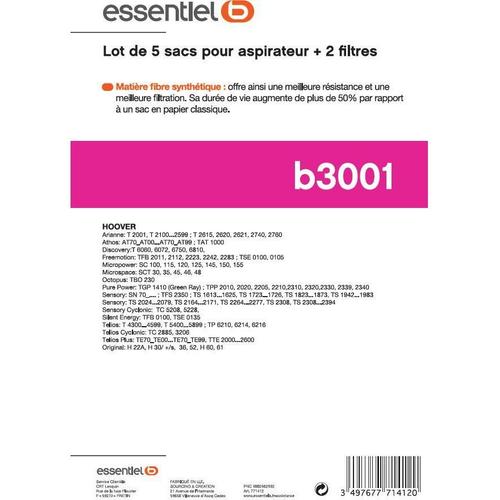 Sac aspirateur ESSENTIELB EB3001