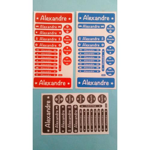 Lot Stickers Prénom «Alexandre»