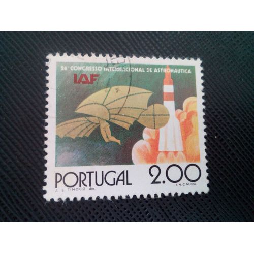 Timbre Portugal Yt 1271 Planeur Et Fusée Lilienthal 1975 ( 040805 )
