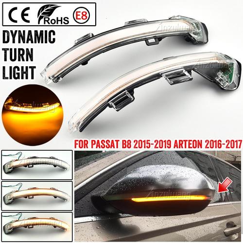 Émettre De La Couleur Cristal Blanc Superbe Clignotant Dynamique, Feu De Rétroviseur Litral Pour Volkswagen Pour Vw Passat B8 2015-2020 Pour Arton Ha33