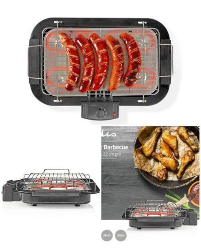 Barbecue électrique de table 2000 W Dim 38.5 x 22cm pour intérieur ou extérieur