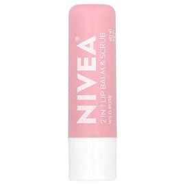 Nivea Gommage Et Baume À Lèvres 2-En-1, Rose Sauvage, 4,8 G 