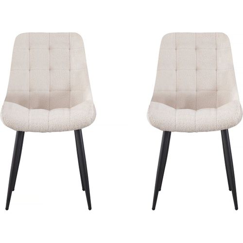 Lot De 2 Chaises Bouclette "Victoria" - Beige
