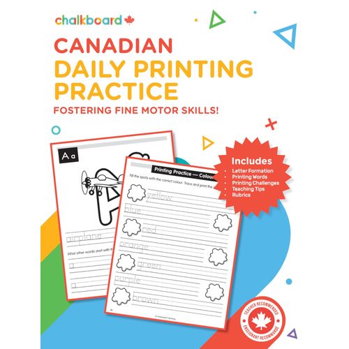 Canadian Daily Printing Practice Grades K-2