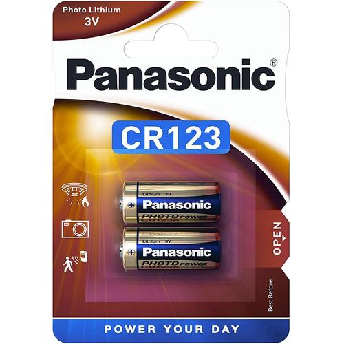 Panasonic Blister de 2 Piles CR123 A 3V 1400mAh