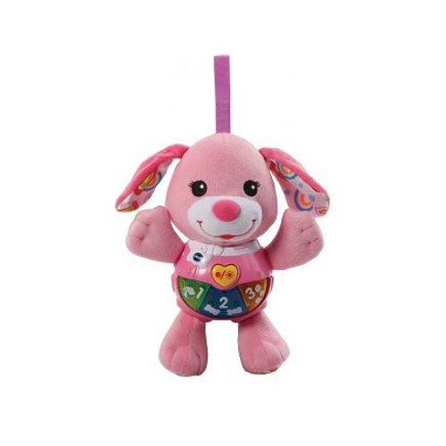 Peluche Bebe Lumineuse Et Musicale Chant Toutou Rose - 4 Chansons, 15 Melodies - Jouet D Eveil A Accrocher - Cadeau Naissance Fille