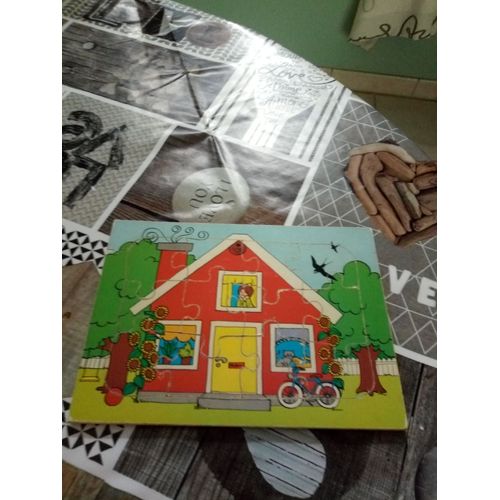Puzzle Bois Motif Maison