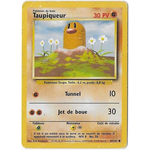 Taupiqueur 47/102 - Pokemon Set De Base - Carte Française