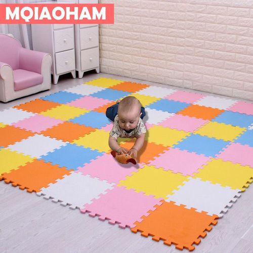 Ensemble De Coussinets De Sol En Mousse À Emboîtement Pour Enfants,Polymère Oligfoam,Multi-Couleurs,Puzzle Pour Bébé Jouant,Carrelage De Maison,18 Pièces - Type 5color-18 Pieces