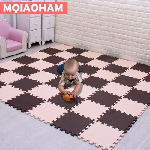 Ensemble De Coussinets De Sol En Mousse À Emboîtement Pour Enfants,Polymère Oligfoam,Multi-Couleurs,Puzzle Pour Bébé Jouant,Carrelage De Maison,18 Pièces - Type Coffee Beige-24 Pieces