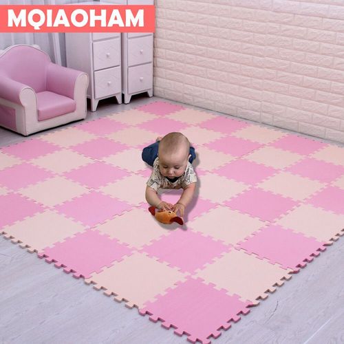 Ensemble De Coussinets De Sol En Mousse À Emboîtement Pour Enfants,Polymère Oligfoam,Multi-Couleurs,Puzzle Pour Bébé Jouant,Carrelage De Maison,18 Pièces - Type Ping Beige-24 Pieces