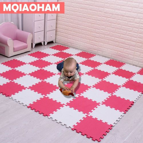 Ensemble De Coussinets De Sol En Mousse À Emboîtement Pour Enfants,Polymère Oligfoam,Multi-Couleurs,Puzzle Pour Bébé Jouant,Carrelage De Maison,18 Pièces - Type White Rose-24 Pieces