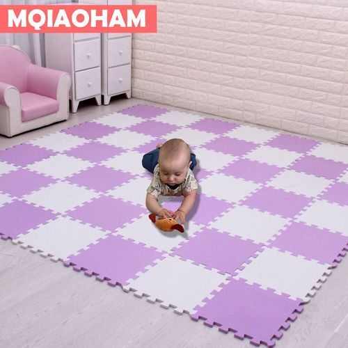 Ensemble De Coussinets De Sol En Mousse À Emboîtement Pour Enfants,Polymère Oligfoam,Multi-Couleurs,Puzzle Pour Bébé Jouant,Carrelage De Maison,18 Pièces - Type White Purple-24 Pieces