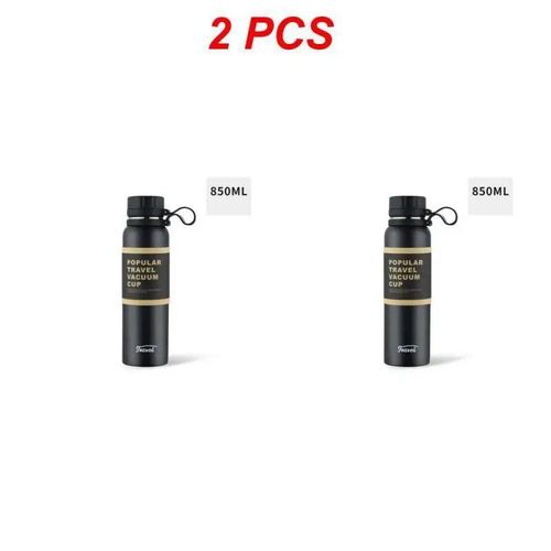 Fiole à vide en acier inoxydable,thermos,bouteille d'eau,extérieur,sport,voyage,tasse thermique,grande capacité,650 ml,850 ml,1100ml,1 pièce,2 pièces - Type H 2pcs #A