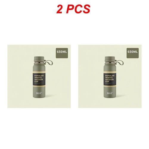 Fiole à vide en acier inoxydable,thermos,bouteille d'eau,extérieur,sport,voyage,tasse thermique,grande capacité,650 ml,850 ml,1100ml,1 pièce,2 pièces - Type M 2pcs #A