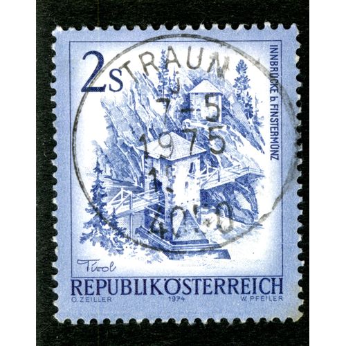 Timbre Oblitéré Republik Osterreich, Tirol, 1974, Innbrucke B. Finstermunz, 2 S
