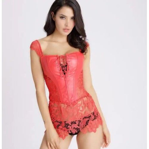 Corset Sexy En Faux Cuir Et Dentelle Pour Femmes,Bustier Gothique À La Taille,Style Steampunk,Europe,P271,2022