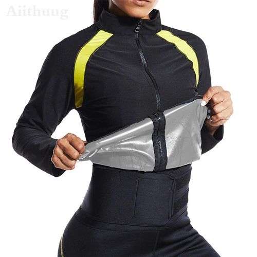 Aiicanadian Dpsauna Veste Pour Femme,Survêtements,Perte De Poids,Gym,Entraînement,Manches Sulf,Top Shaper Avec Fermeture Éclair