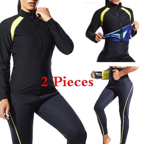 Aiicanadian Dpsauna Veste Pour Femme,Survêtements,Perte De Poids,Gym,Entraînement,Manches Sulf,Top Shaper Avec Fermeture Éclair
