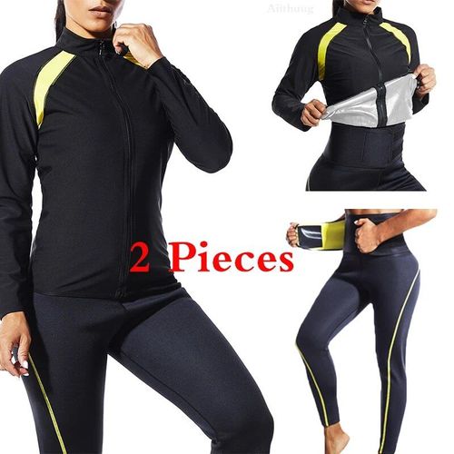 Aiicanadian Dpsauna Veste Pour Femme,Survêtements,Perte De Poids,Gym,Entraînement,Manches Sulf,Top Shaper Avec Fermeture Éclair
