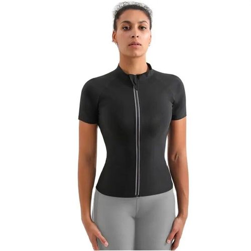 Maillot De Sauna Avec Manches Pour Femme,Sueur Chaude Imbibée,Perte De Poids,Amincissant,Modelant Le Corps,Entraînement