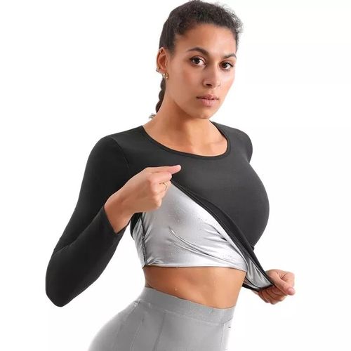 Maillot De Sauna Avec Manches Pour Femme,Sueur Chaude Imbibée,Perte De Poids,Amincissant,Modelant Le Corps,Entraînement