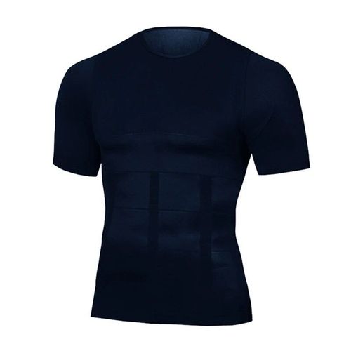 Chemise Amincissante À Manches Courtes Pour Hommes,Gilet Ventre,Compression Thermique,Couche De Base,Slim,Vêtements Quotidiens Respirants