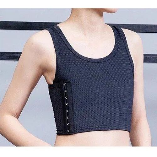Maillot De Corps En Maille Respirante Pour Femmes,Licou Transparent,Poitrine Plate,Shaper Lesbienne,Bandage Précieux,Y-Bustier