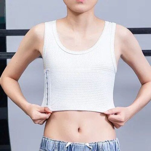 Maillot De Corps En Maille Respirante Pour Femmes,Licou Transparent,Poitrine Plate,Shaper Lesbienne,Bandage Précieux,Y-Bustier