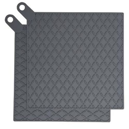 Lot De 2 Maniques De Cuisine "Silicone" 16cm Gris