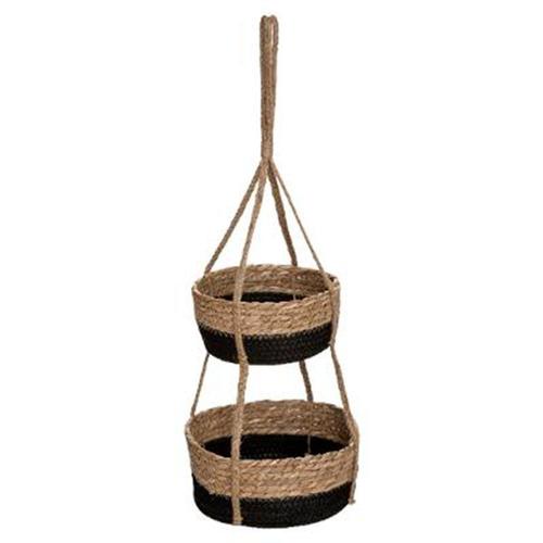 Lot De 2 Cache-Pots Suspendus "Cuba" 68cm Noir