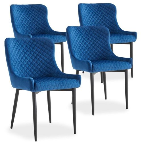 Lot De 4 Chaises Design "Amyra" 81cm Bleu