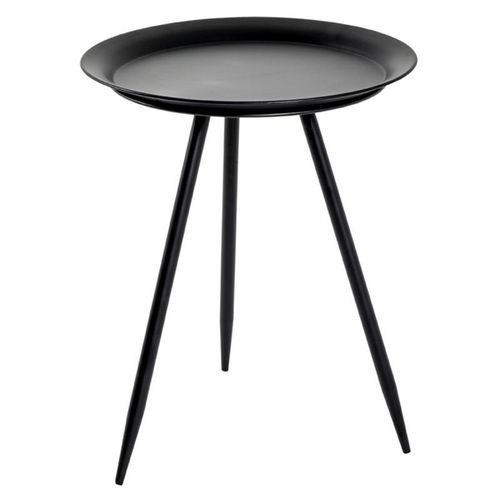 Table D'appoint Design En Métal "Laqué" 47cm Noir