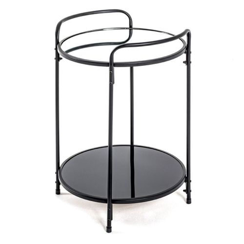 Table D'appoint Design "Acier Laqué" 50cm Noir