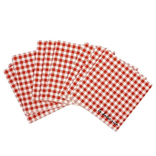 Paris Prix - Lot De 20 Serviettes En Papier "Dolce Vita" 33x33cm Rouge