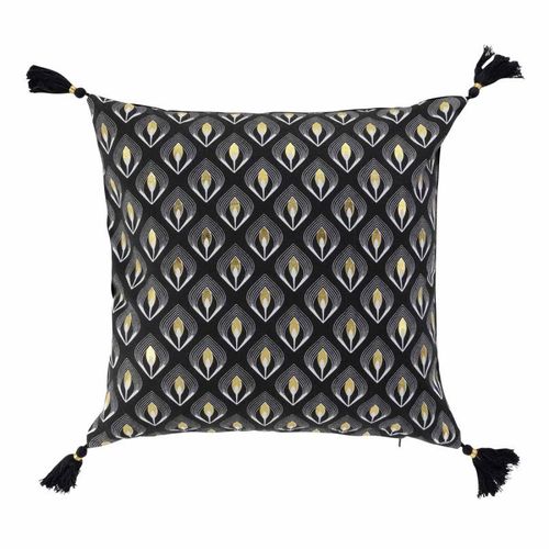 Housse De Coussin Déco "Noireor" 40x40cm Noir