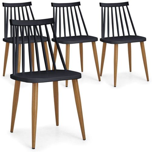 Lot De 4 Chaises Scandinaves "Estelle" 77cm Noir