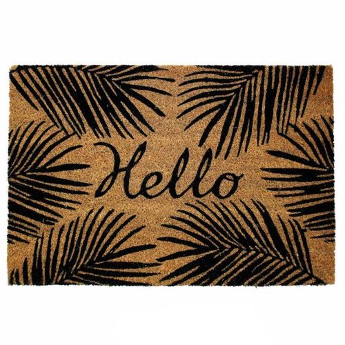 Paris Prix - Paillasson Rectangulaire "Hello" 40x60cm Naturel