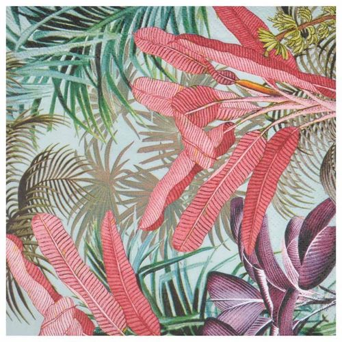 Paris Prix - Lot De 20 Serviettes En Papier "Plantes" 33x33cm Vert
