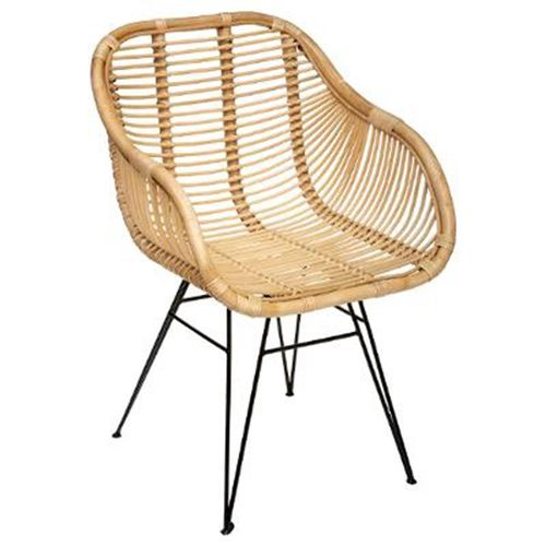 Fauteuil Design En Rotin "Koeta" 85cm Naturel