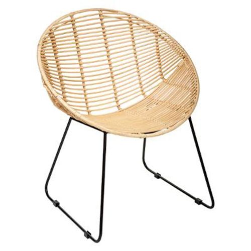 Fauteuil En Rotin Rond "Laora" 80cm Naturel