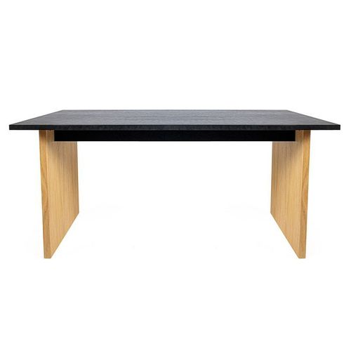 Table À Manger Design En Bois "Stripe" 160cm Noir