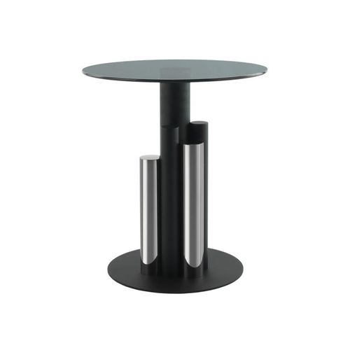 Table D'appoint Design "Paula" 50cm Argent & Gris