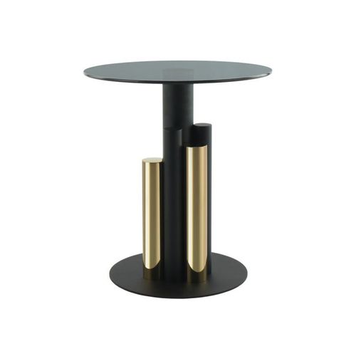 Table D'appoint Design "Paula" 50cm Or & Gris